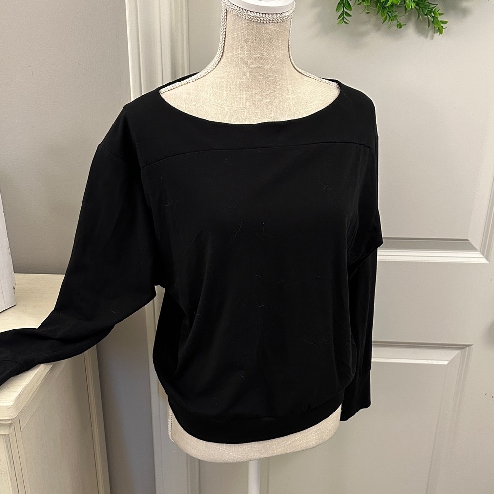 Banana Republic Black Boatneck Banded Blouse